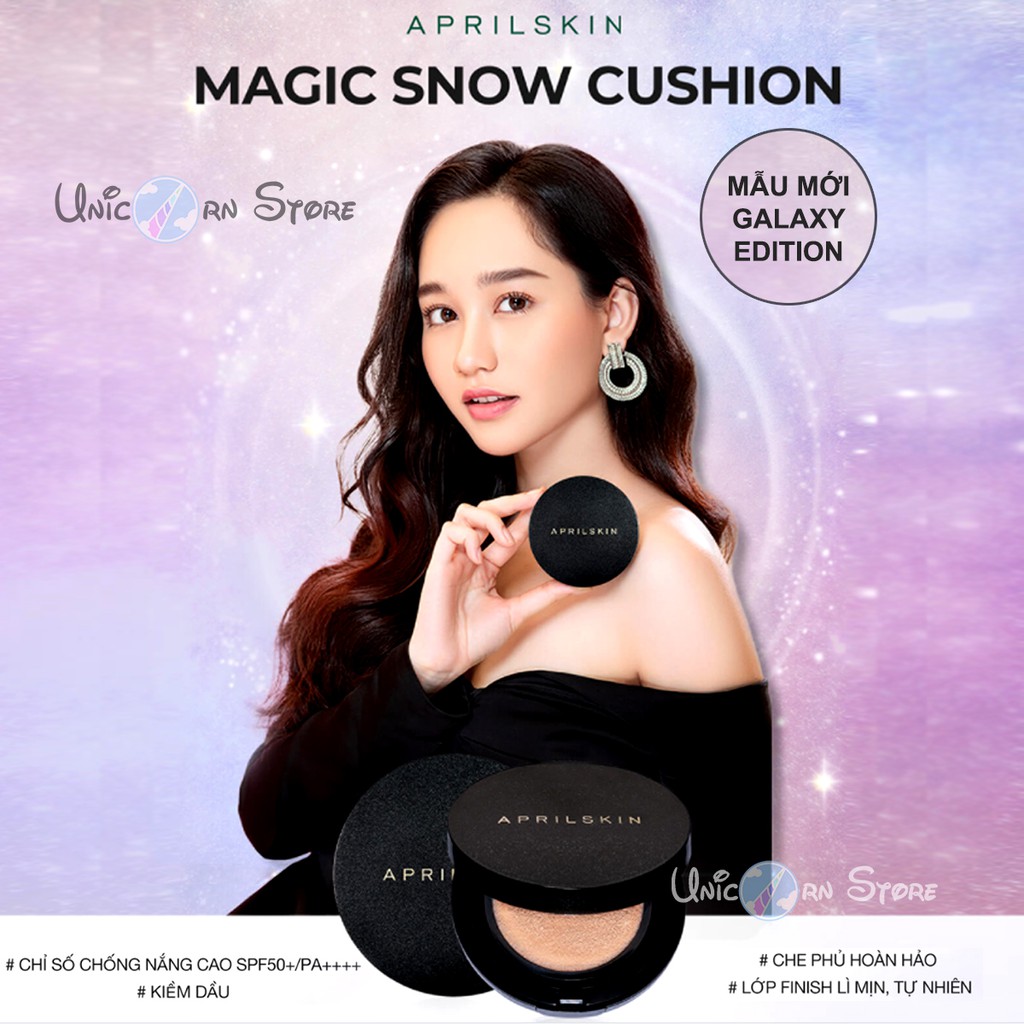 Phấn nước April Skin Black Magic Snow Cushion SPF50+ PA+++ 15g