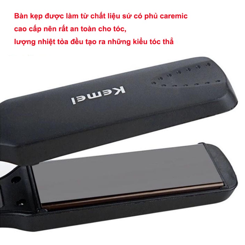Máy Là Duỗi Thẳng Tóc 4 Mức Nhiệt KEMEI 329-Dụng Cụ Tạo Kiểu, Là Thẳng Tóc, Nóng Nhanh, Làm Đẹp Tạo Kiểu Tóc Tại Nhà