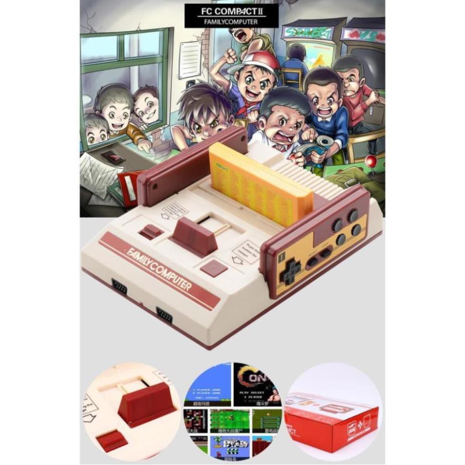 Máy chơi game 4 nút Family Computer 8bit + Băng game 500 trò