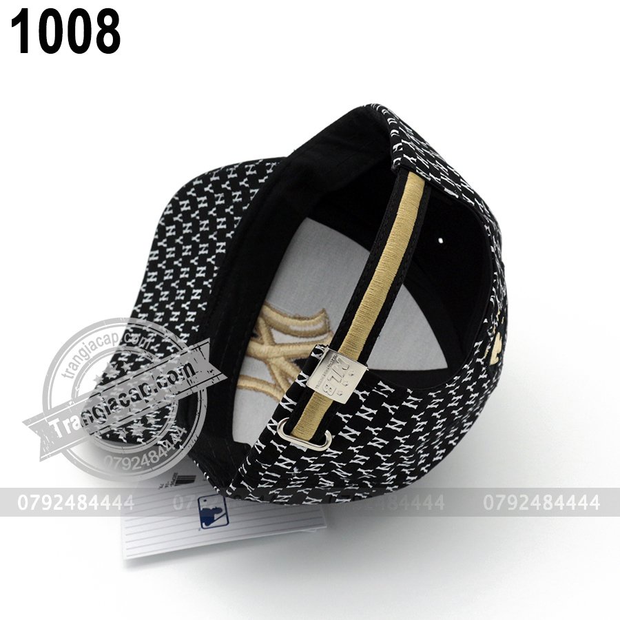 NÓN KẾT MLB MONOGRAM NY NÂU ĐEN