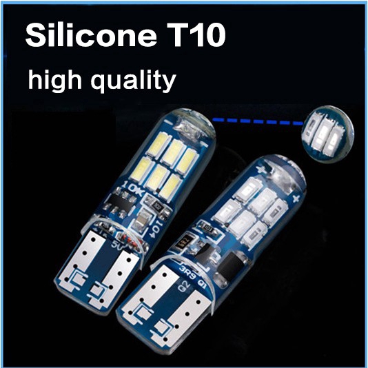 Bóng Đèn LED Silicone T10 W5W 12V Cách Nhiệt Chống Nước Gắn Biển Số Xe Hơi