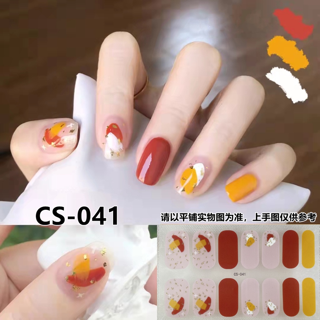 Bộ 14 Miếng Dán Móng Tay Hoạt Hình Dễ Thương Không Độc Hại Chống Nước DIY