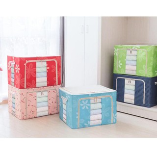 Túi đựng chăn màn, quần áo gấp gọn khung sắt, cao cấp(GIAO MÀU NGẪU NHIÊN)