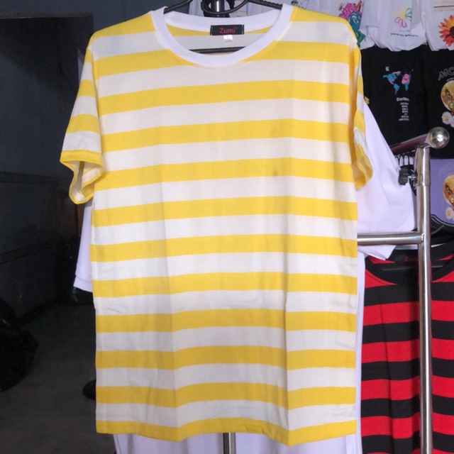 Áo thun unisex kẻ sọc vàng