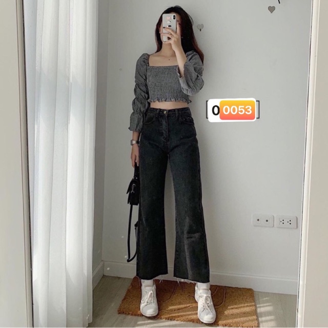 QUẦN JEAN ĐEN ỐNG RỘNG SIÊU HOT🎯mã 053 | BigBuy360 - bigbuy360.vn