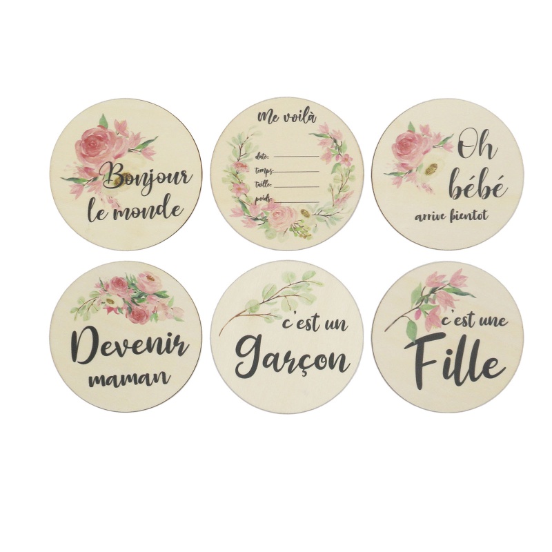 Set 6 Tấm Thẻ Ghi Chú Đánh Dấu Cột Mốc Phát Triển Theo Tháng Cho Bé Sơ Sinh