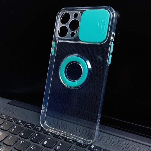 Ốp iPhone  trong suốt TPU tích hợp chân đế hình nhẫn dựng điện thoại kèm thẻ trượt bảo vệ camera