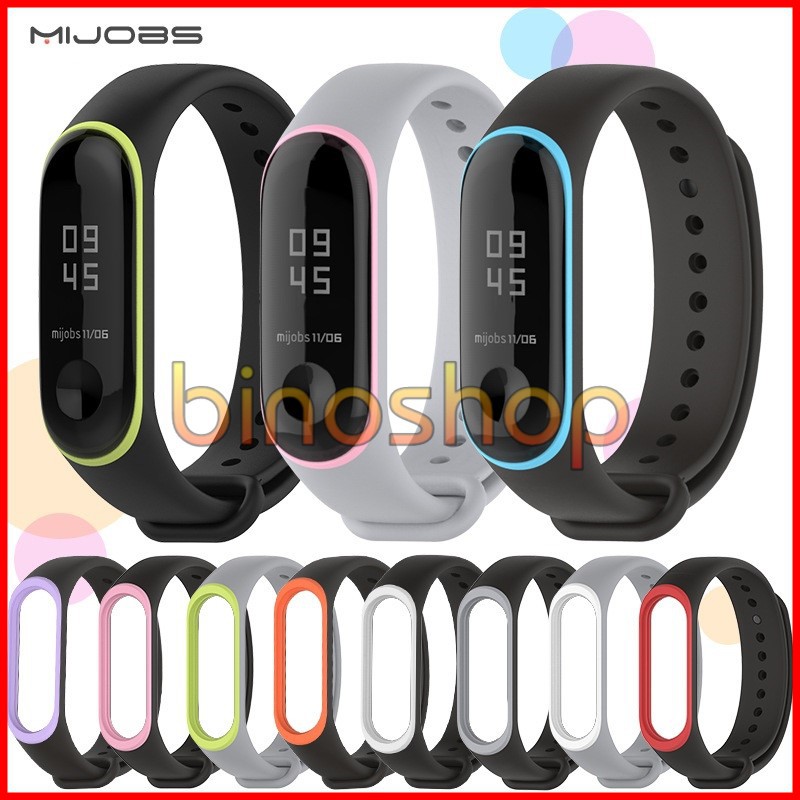 Dây đeo thay thế Miband 3 Mijobs - Viền màu