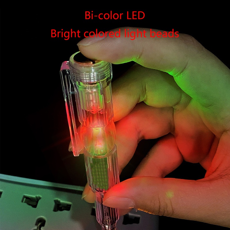 Bút Thử Điện Với Đèn LED Hai Màu Kèm Kẹp Tiện Dụng