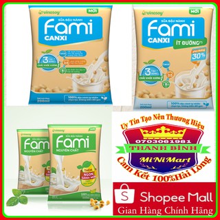 ComBo 5Túi- 10 túi sữa đậu nành fami Nguyên Chất,Ít Đường và can xi 200ml