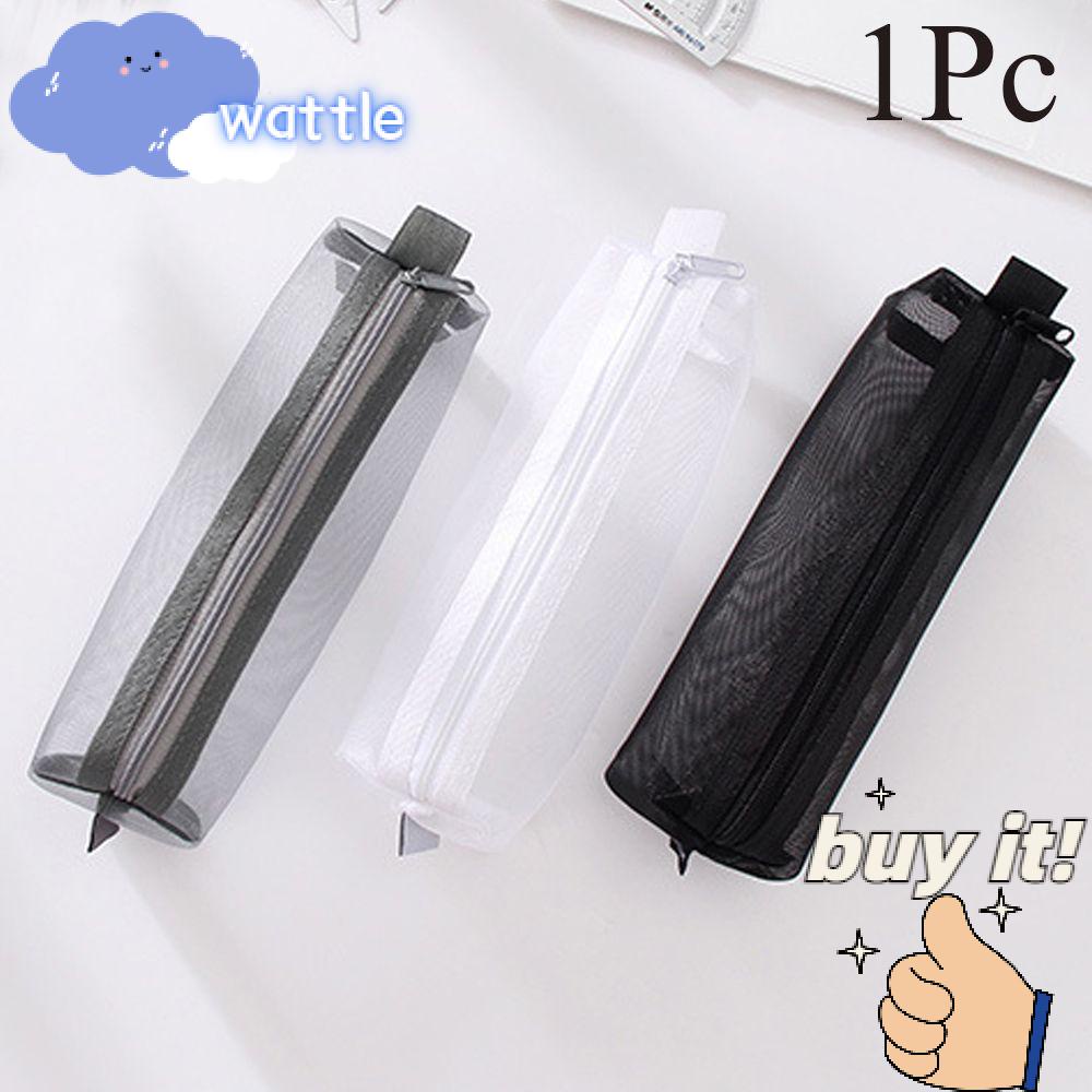 Túi Đựng Bút/Mỹ Phẩm Màu Trơn Có Khóa Kéo Tiện Dụng