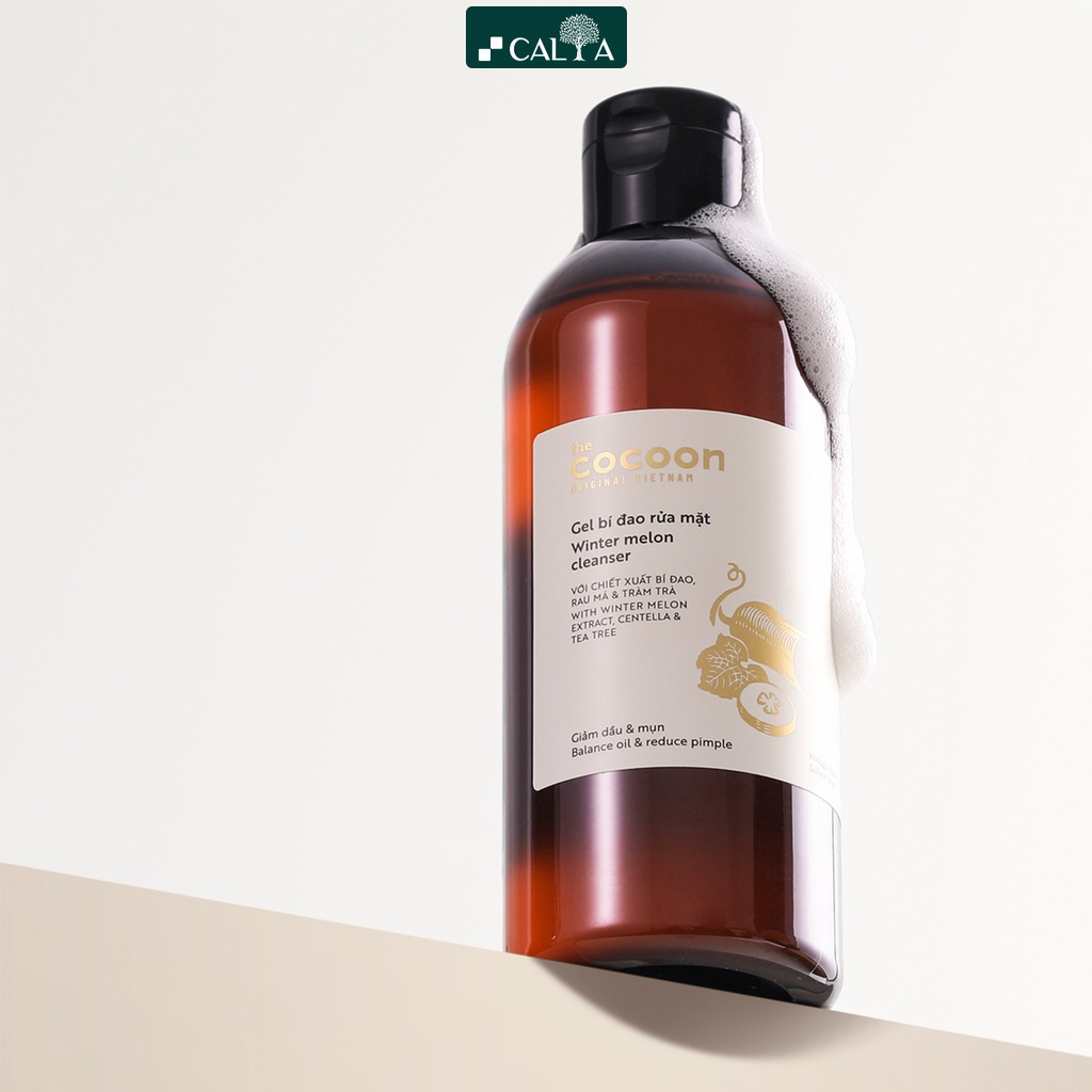 Gel Rửa Mặt Bí Đao Cocoon Dưỡng Ẩm, Làm Sạch Sâu, Giảm Mụn - Cocoon Winter Melon Cleanser 140ml/310ml