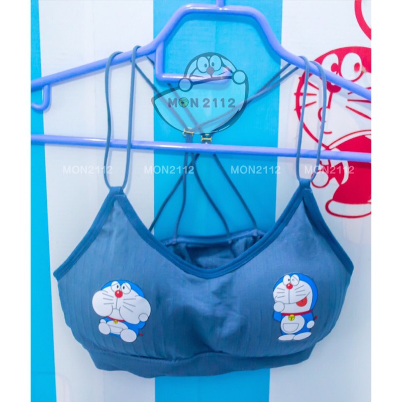 ÁO LÓT THỂ THAO FREESIZE 40-60KG BRA KHÔNG GỌNG DÂY ĐAN CHÉO DORAEMON DOREMON | BigBuy360 - bigbuy360.vn