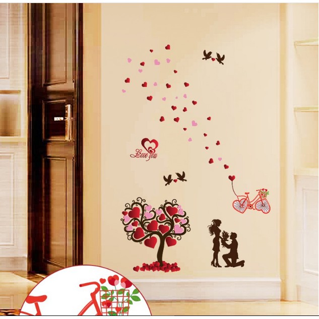 Decal trang trí tường - Cây Tình Yêu 02
