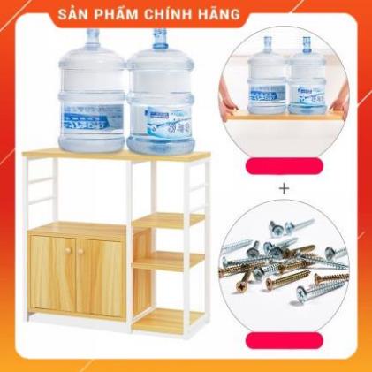 KỆ GỖ KHUNG SẮT ĐỂ LÒ VI SÓNG 4 TẦNG - 2 TẦNG 3 NGĂN CÓ TỦ - 1 TẦNG CHỮ C [HCM]