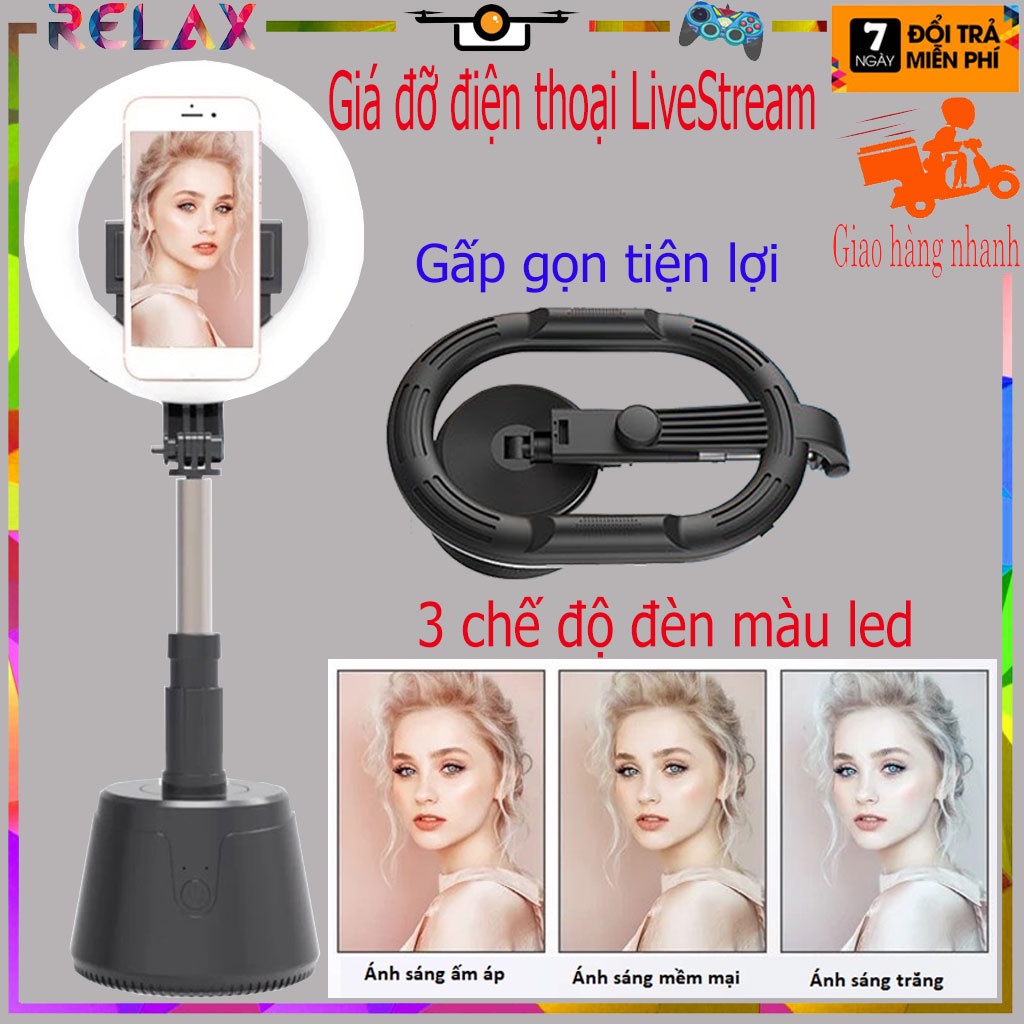 Giá để điện thoại live stream tự động nhận diện khuôn mặt và quay theo, Phụ kiện phát trực tiếp chính hãng