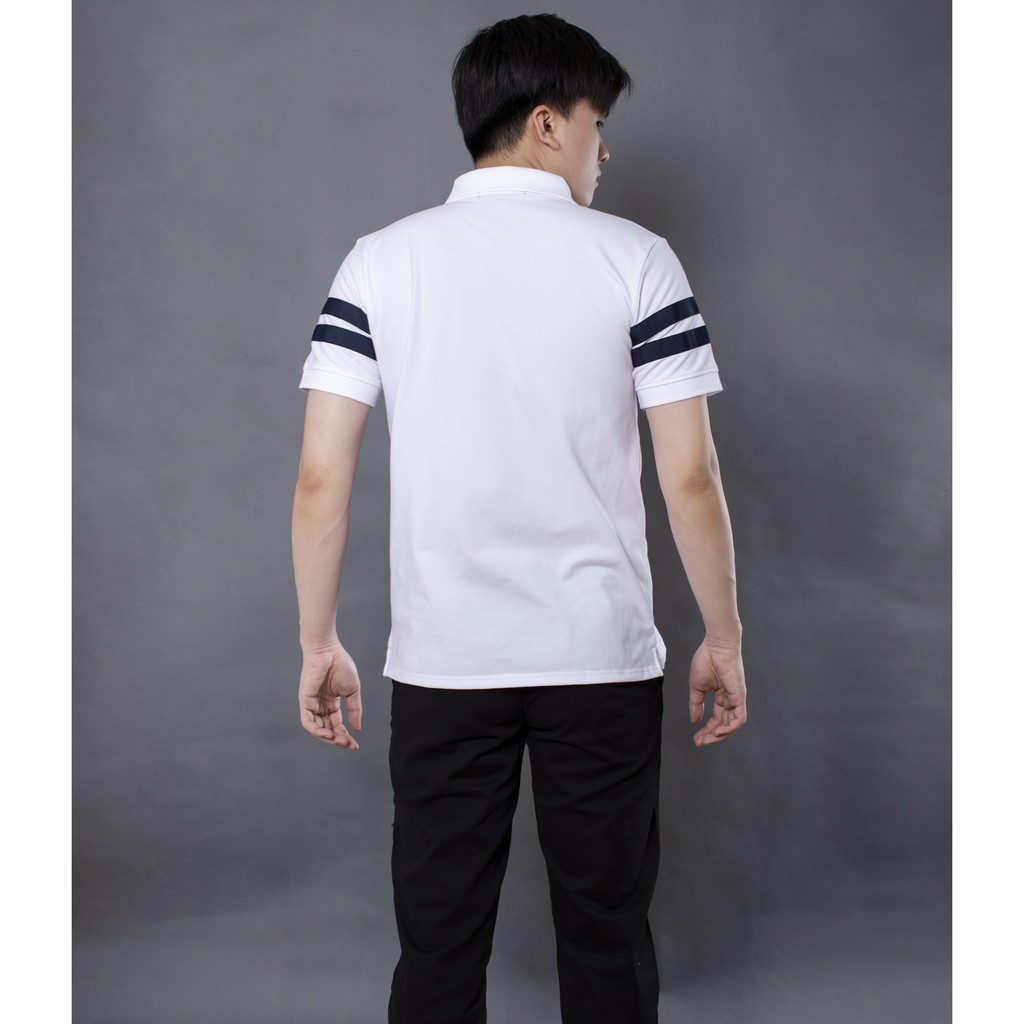 Áo thun có cổ có phối sọc (polo) nam LADOS - 9046 chất vải thoáng khí - Áo polo phối sọc đơn giản xanh đen/đỏ | BigBuy360 - bigbuy360.vn