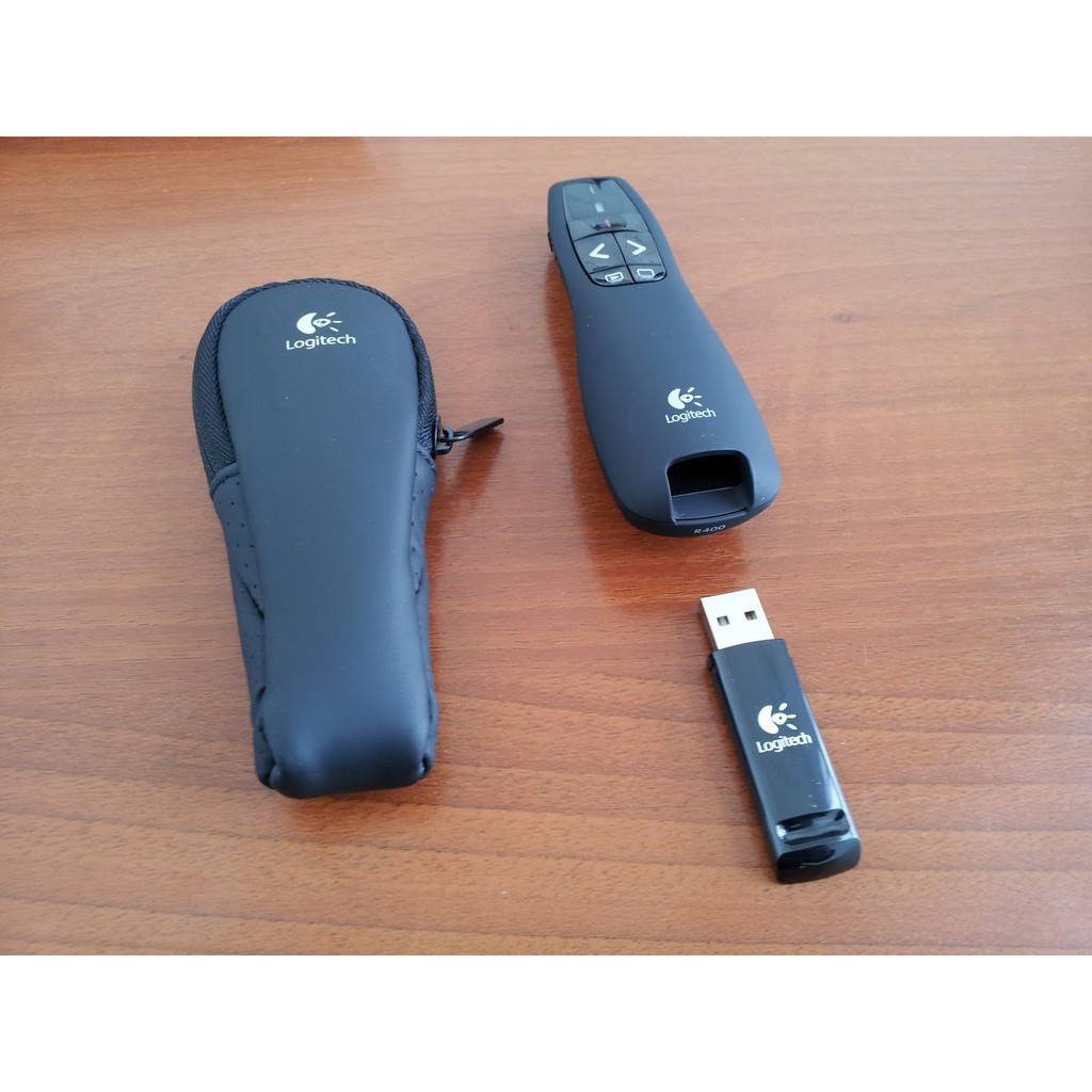 Bút Trình Chiếu -Bút Chỉ Laser Logiteche R400 tặng kèm túi đựng bút