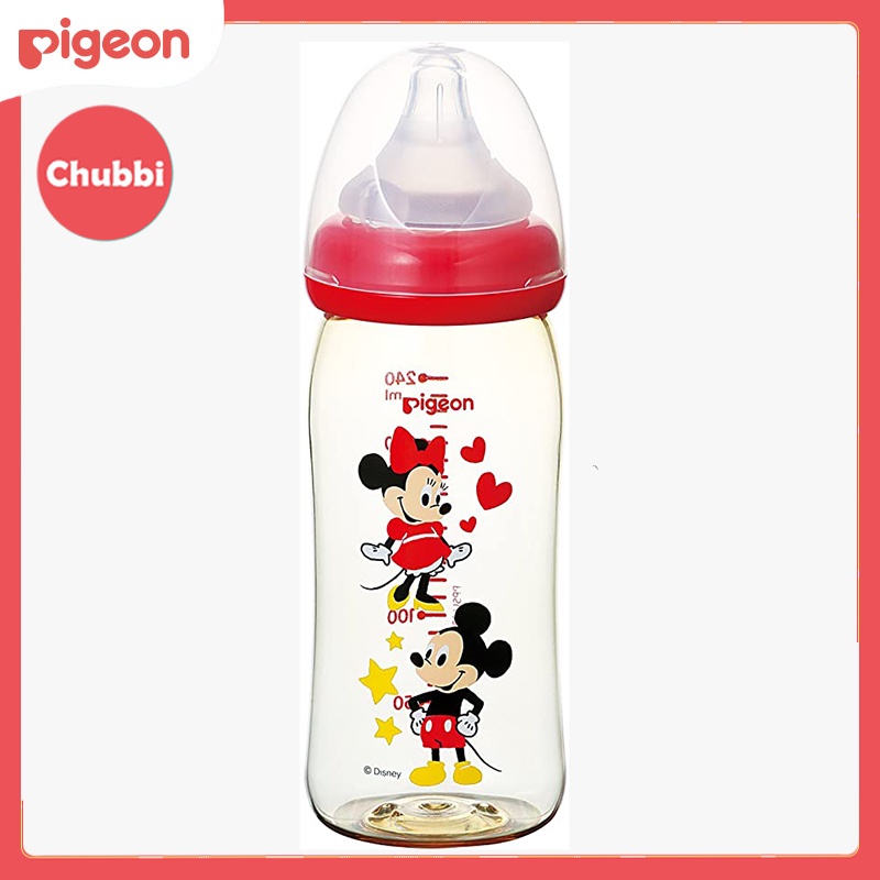 Bình Sữa Pigeon Cổ Rộng PPSU Plus 160ml (S)/ 240ml (M) Kèm Núm Vú Silicon