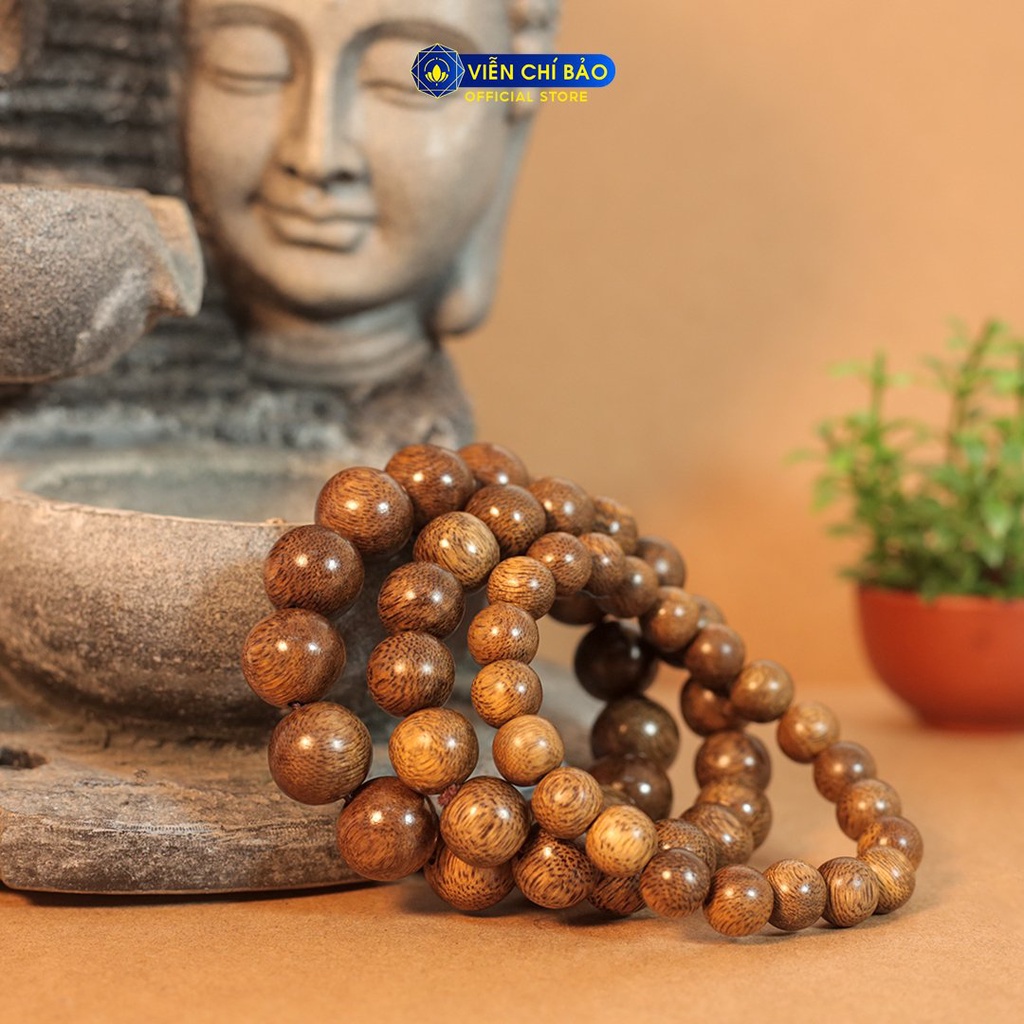 Vòng tay trầm hương tốc tròn nhiều kích cỡ thời trang phụ kiện trang sức Viễn Chí Bảo V000815