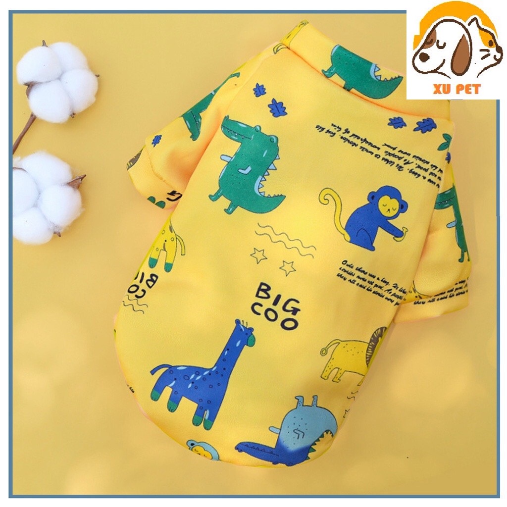 Áo Nỉ Họa Tiết Dễ Thương Siêu Đẹp Cho Chó Mèo Chất Mềm Mịn - Quần Áo Chó Mèo