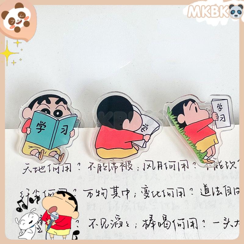🐼 MKBK 🐼 【1 PC】 Kẹp giấy trong suốt Kẹp Bướm mini Văn phòng phẩm Bút chì Shin chan kẹp nhựa đồ dùng học tập màu đặc dễ thương cho trường học văn phòng / Tiện Dụng Cho Học Sinh