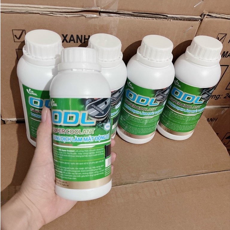 Nước làm mát động cơ ô tô hãng ODL màu xanh, màu đỏ 500ml chuẩn công nghệ Đức