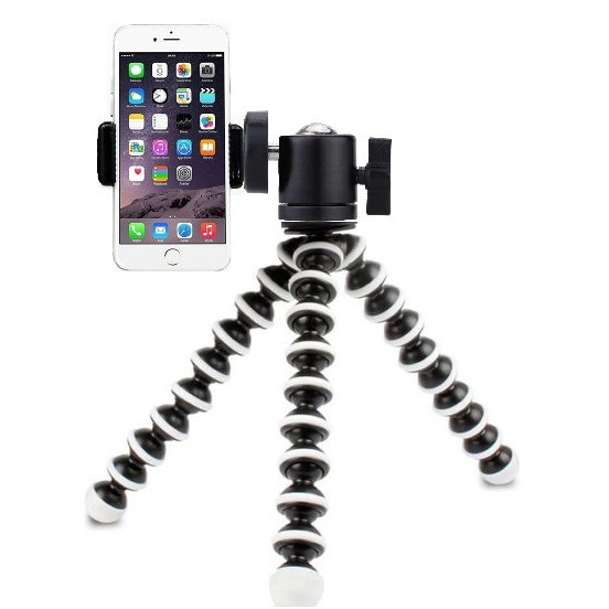 ✔️✔️ Chân máy ảnh Tripod BẠCH TUỘT loại LỚN 24CM (Trắng Đen) + KÈM 1 BALLHEAD VÀ 1 GÁ KẸP 002