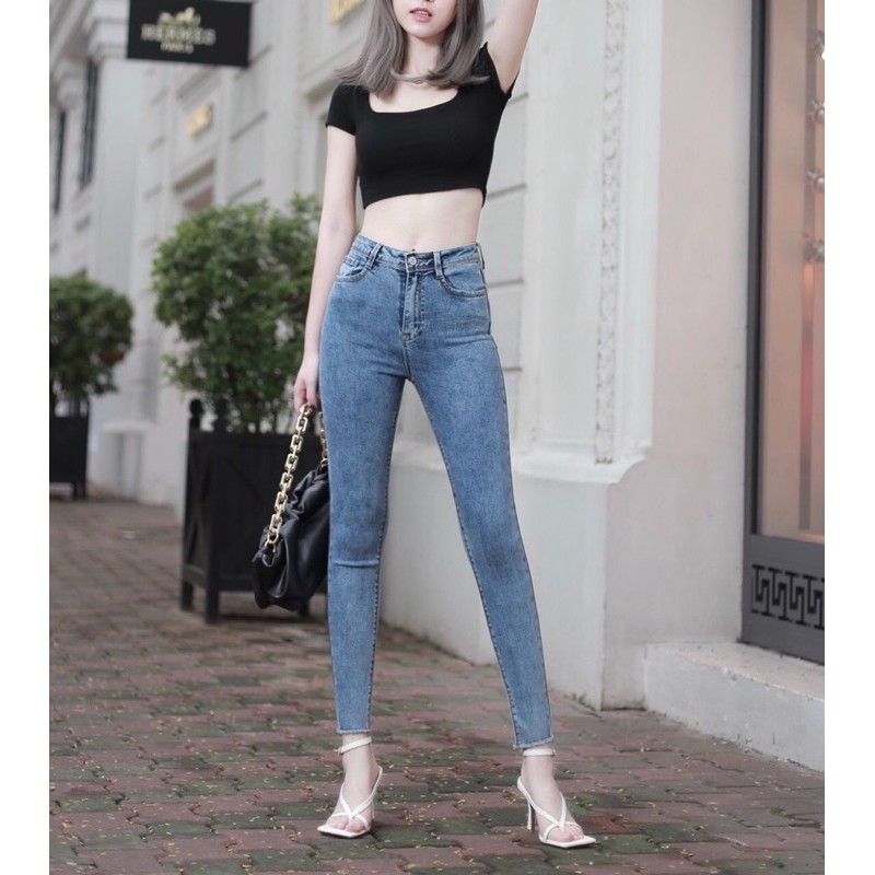 BÁN SỈ QUẦN JEAN SKIN ĐÁ TUA RUA M381 VNXK CHO NỮ