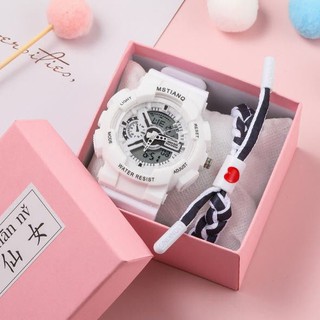 Đồng Hồ Nữ MSTIANQ Điện tử Thể Thao (tặng hộp và vòng tay )Dây Cao Su Siêu bền - BMS