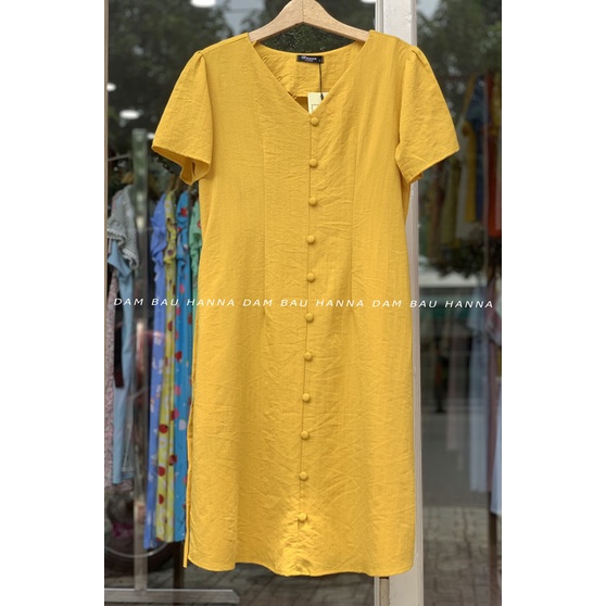 [SIZE 40-80KG] Đầm bầu công sở HANNA FOM A vải đũi cotton cao cấp mềm mát mùa hè thấm mồ hôi dễ thương lên dáng gọn gàng