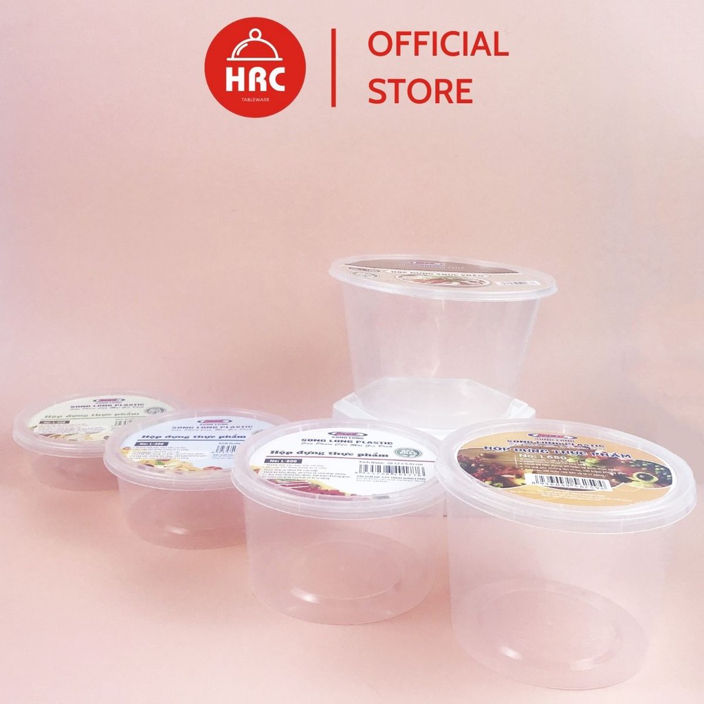 Combo 10 hộp nhựa đựng thực phẩm, hộp nhựa đựng thức ăn chữ nhật - tròn có nắp, hộp nhựa Song Long dùng được trong lò vi