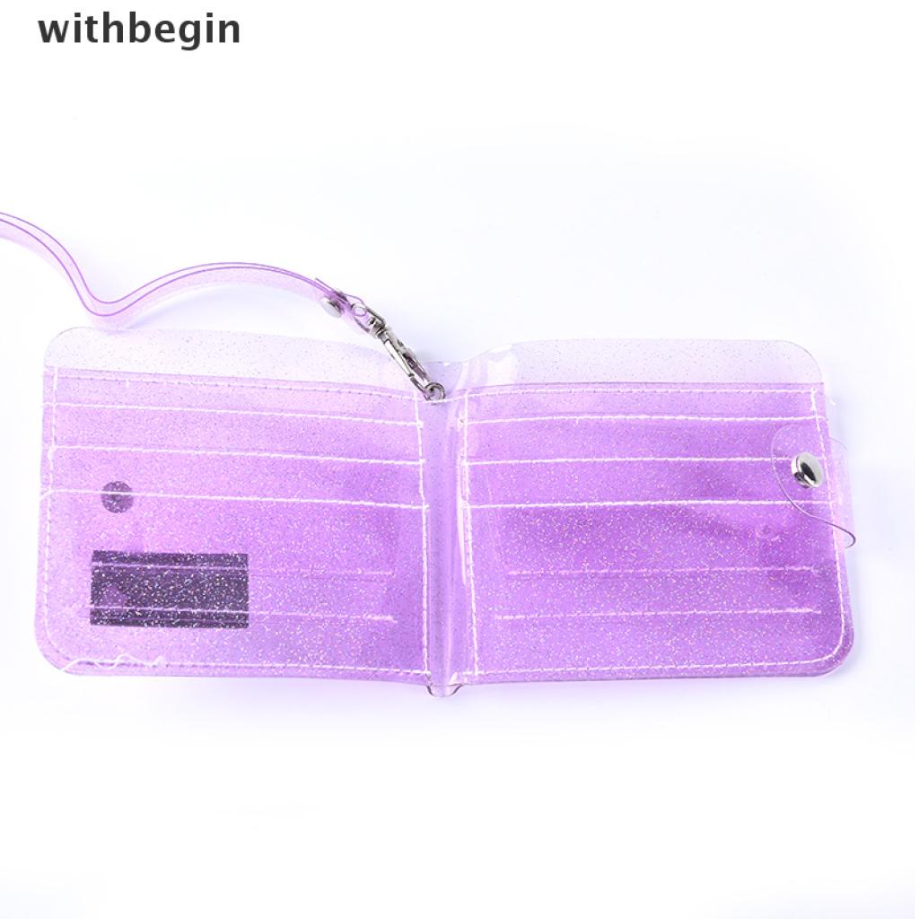 Ví đựng thẻ tiền dáng ngắn mini bằng PVC trong suốt thời trang dành cho nữ