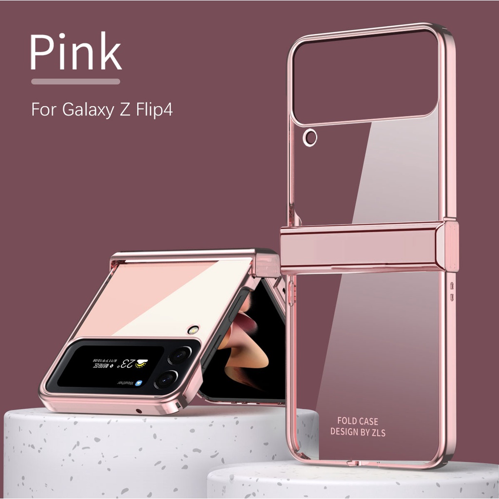 Ốp Điện Thoại PC Cứng Trong Suốt Nắp Gập Chống Sốc Bảo Vệ Toàn Diện Cho Samsung Galaxy Z Flip 4 Flip 3