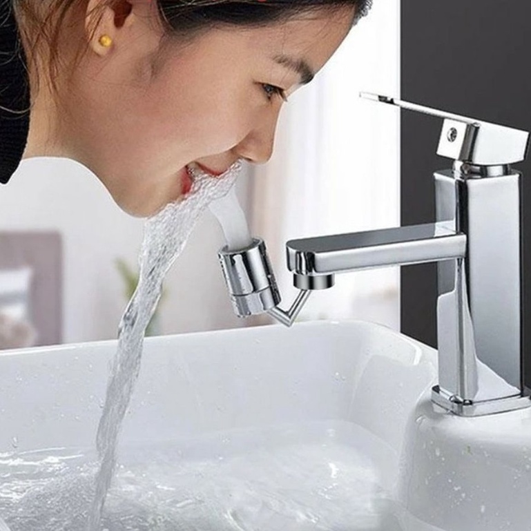 Đầu nối vòi nước thông minh xoay 720 độ tạo bọt siêu sạch- Vòi nước lắp chậu rửa bát chén Lavabo với 2 chế độ nước chảy