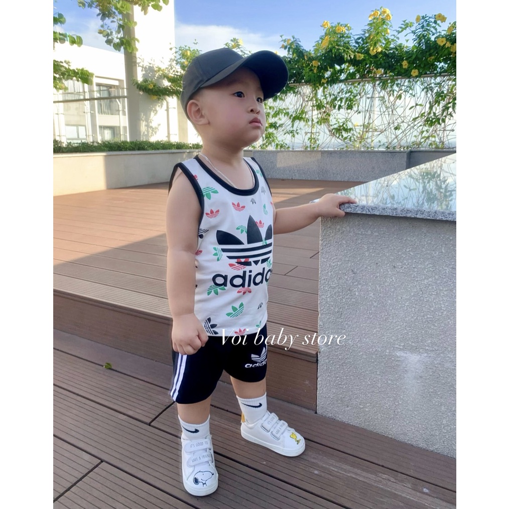 Set Adidas ba lỗ cho bé ⚡ HÀNG CÓ SẴN ⚡ Bộ sát nách thể thao năng động cho bé trai