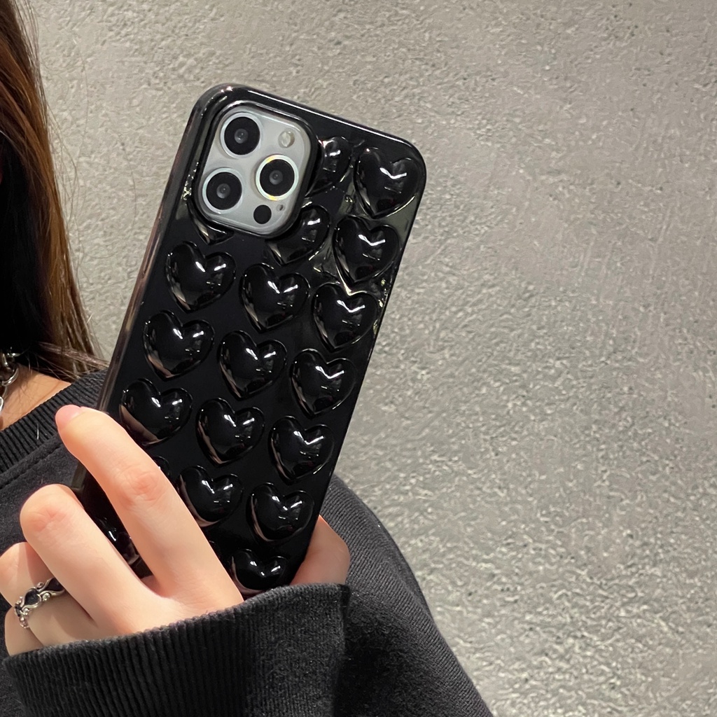 Thời Trang Ốp Điện Thoại tpu Mềm Họa Tiết Trái Tim 3d Cho iphone 15pro max 14 pro max 15 14 13 pro max 12 pro max 11 pro max xs max xr x 7 8 plus