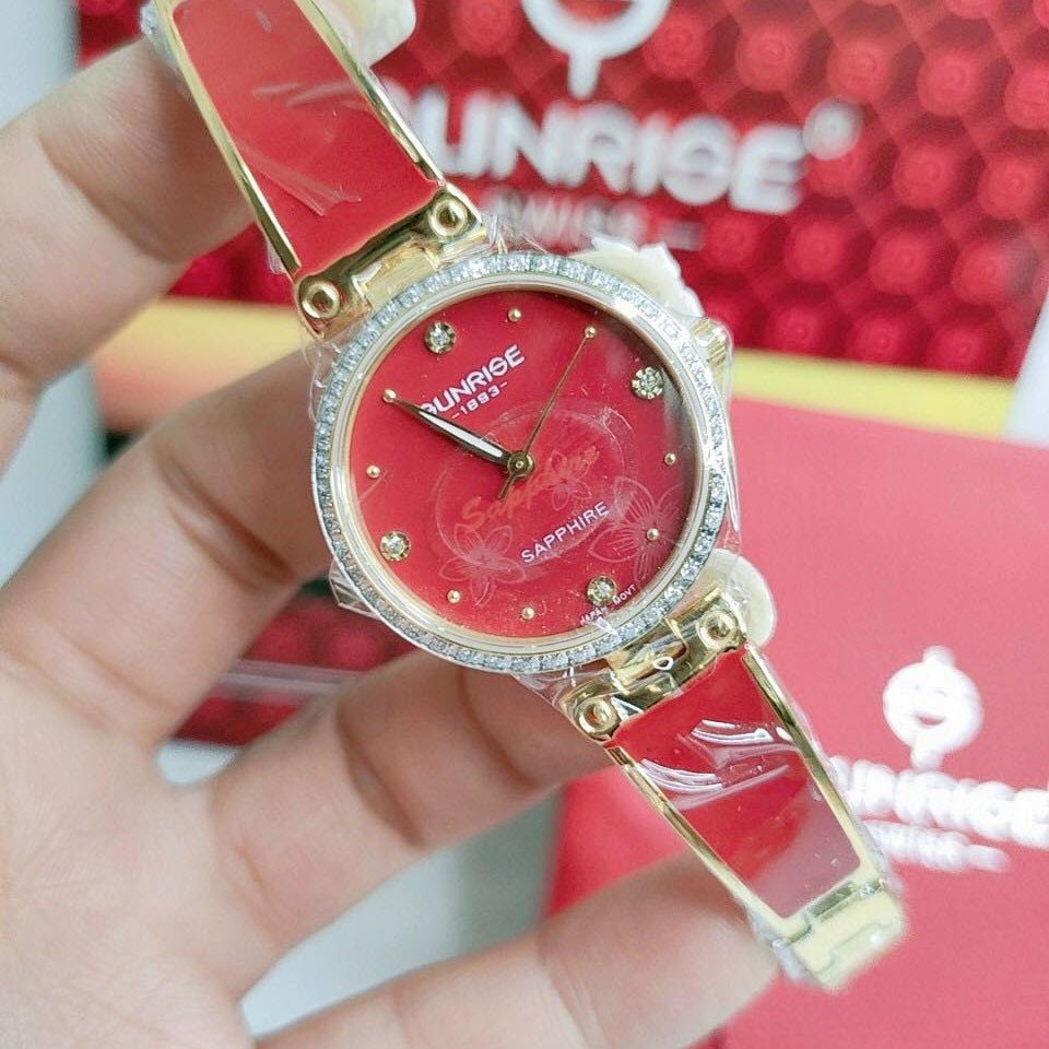 Đồng hồ nữ SUNRISE 9991Aa, Vành Đá sang trọng,full hộp thẻ chính hãng, Kính Sapphire chống xước chống nước tốt