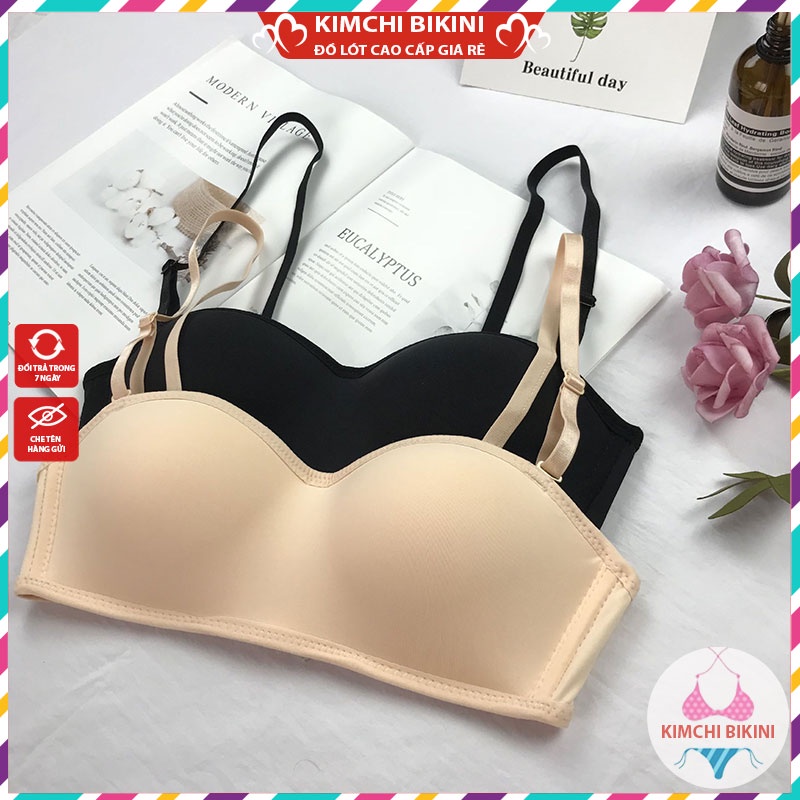 Áo lót nữ đúc su cúp ngang không gọng nâng ngực tạo khe KIMCHIBIKINI bra đẹp đệm mỏng cao cấp sexy AL023
