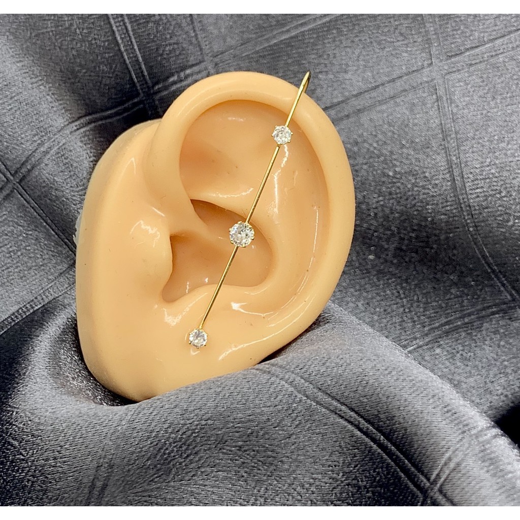 KHUYÊN TAI KẸP ĐÁ CÁ TÍNH HÀN QUỐC - KHUYÊN THÉP KO GỈ