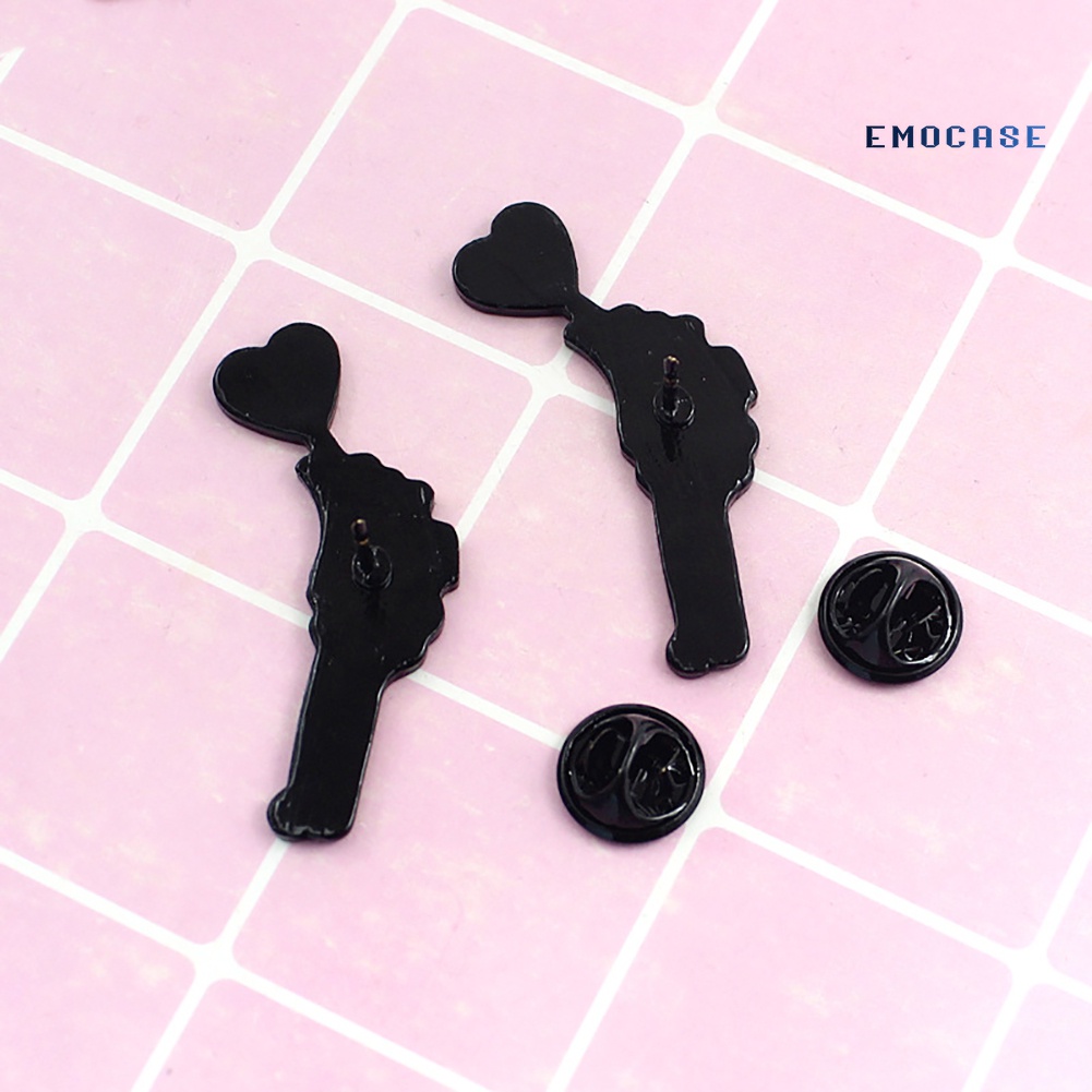 Huy Hiệu Tráng Men Hình Bàn Tay Và Trái Tim Dễ Thương Trang Trí Ba Lô / Túi Xách