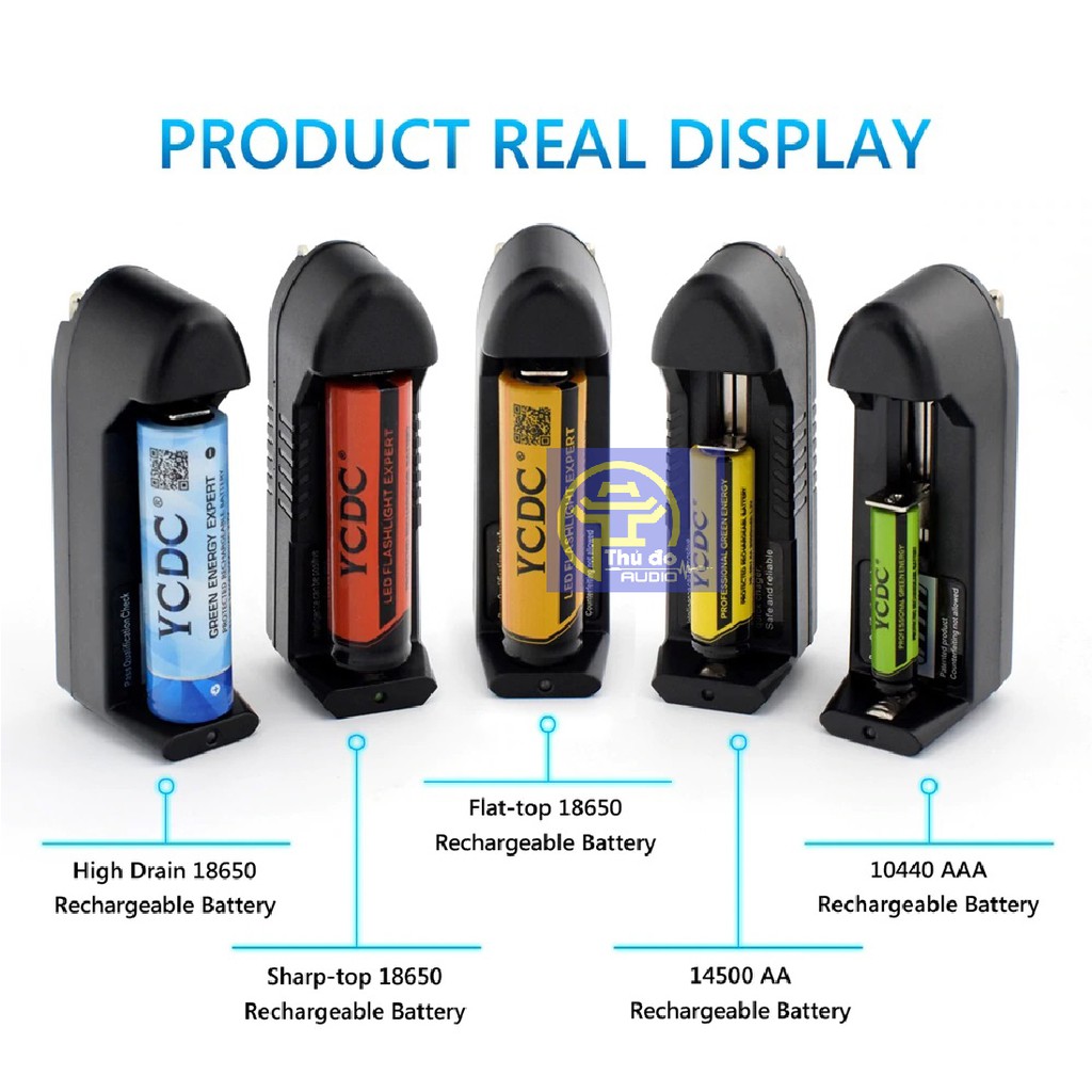 Đế Sạc pin 3.7V, Sạc Pin 4.2V siêu nhanh - Đế Sạc Pin 18650, 18350, 18500, 14650,16650, 6340,14500, 10440