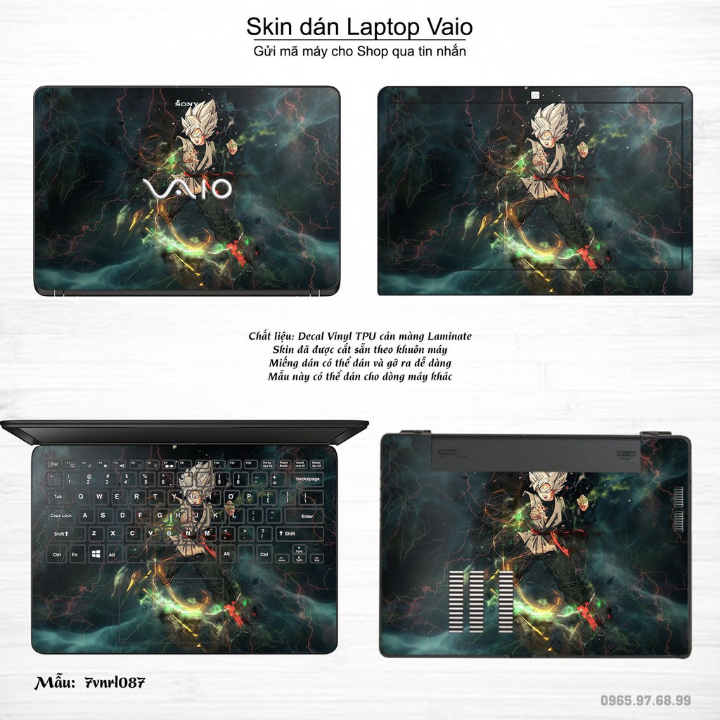 Skin dán Laptop Sony Vaio in hình Dragon Ball (inbox mã máy cho Shop)