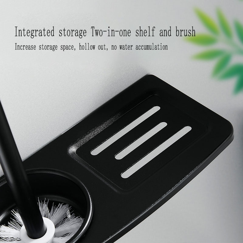 A - LIFE Bàn Chải  Vệ Sinh Toilet Bằng Nhôm Kèm Giá Đỡ Gắn Tường Tiện Dụng