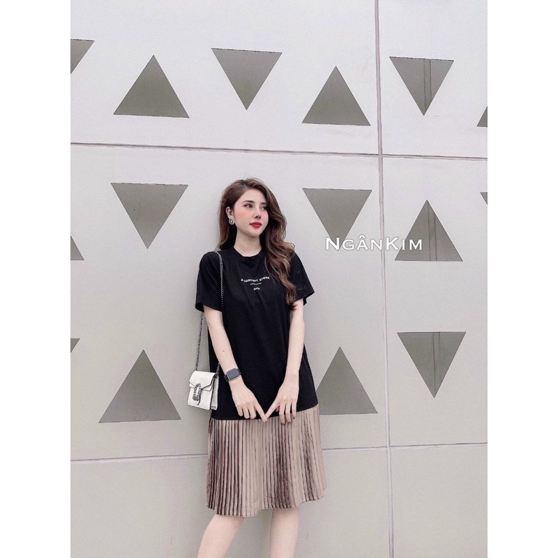 Váy cotton suông ly dập