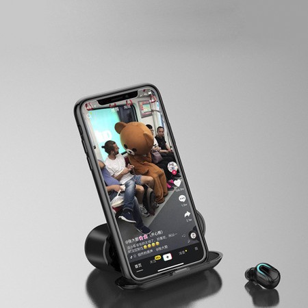 Tai nghe bluetooth kết nối không dây HBQ - Q32-1, có thể làm giá đỡ điện thoại