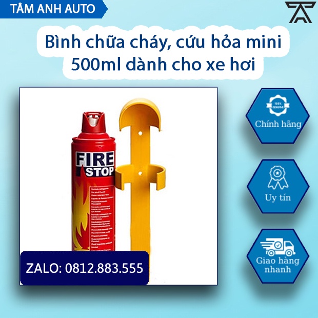 Bình chữa cháy/ cứu hỏa mini 500ml dành cho xe hơi