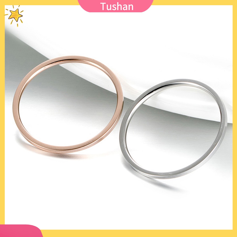 Nhẫn cưới thép titan mỏng mềm mịn thời trang dành cho nữ