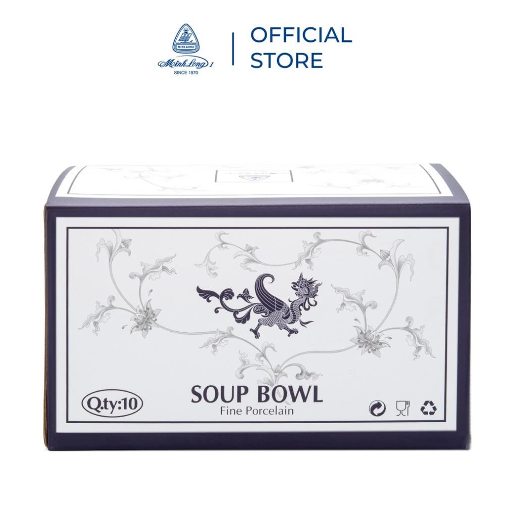 Bộ 6, 10 chén sứ cao cấp Minh Long 11.5 cm - Daisy - Cỏ Tím