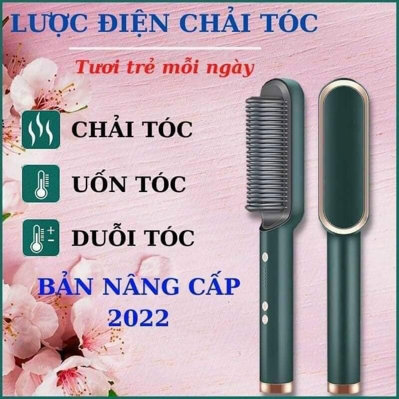 Lược Điện Chải Tóc Tạo Kiểu Kiêm Máy Uốn Duỗi Ép Tóc Chuyên Nghiệp